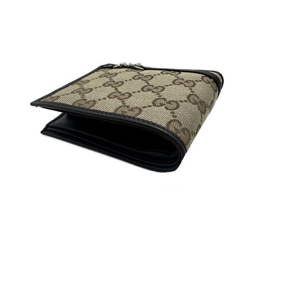 Gucci Wallet GG Horsebit Canvas Leather Beige Brown Bifold - Picture 5 of 5